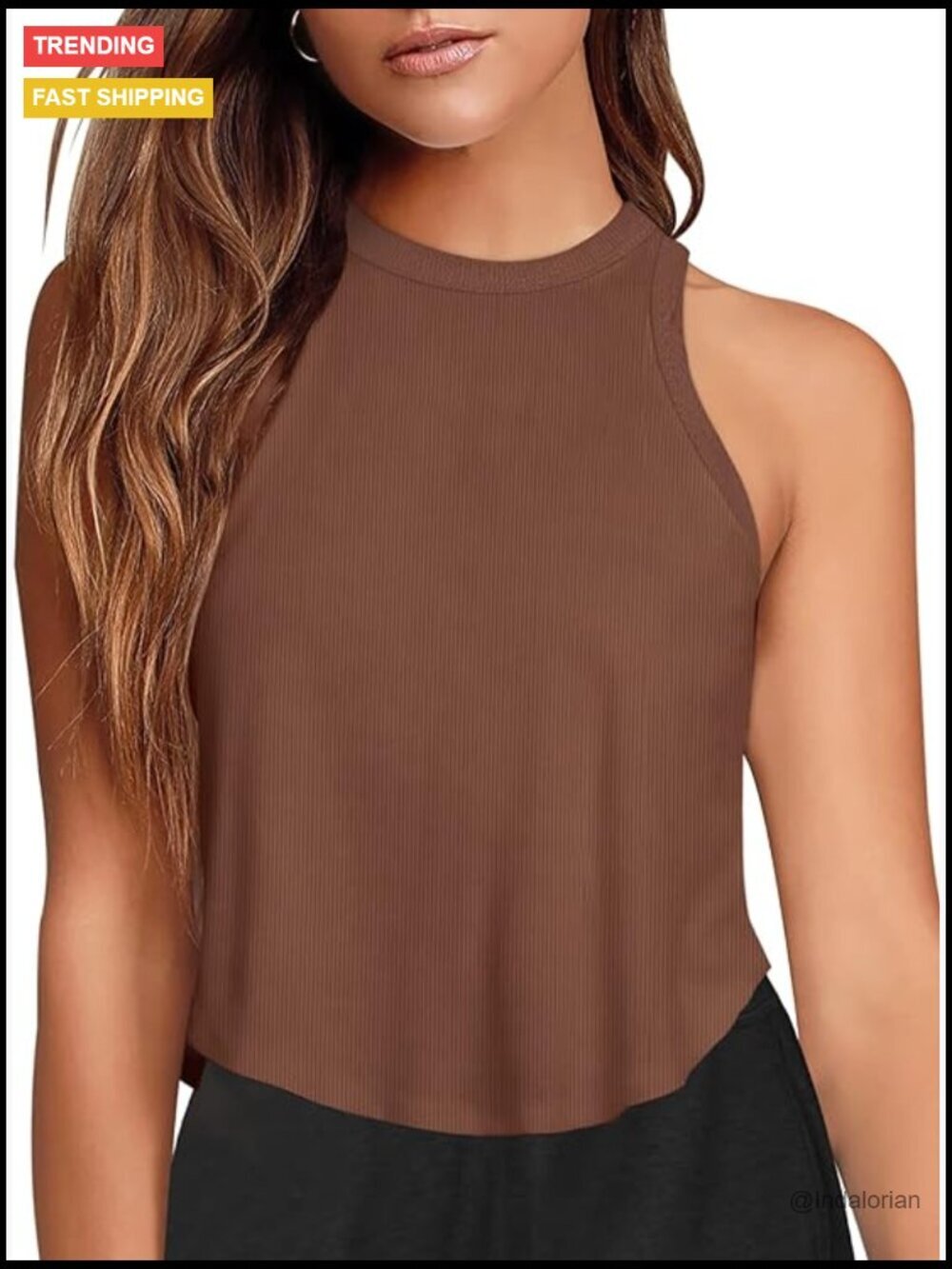 Sleeveless Crop Tank Top Flowy Athletic Shirt Muscle Tank